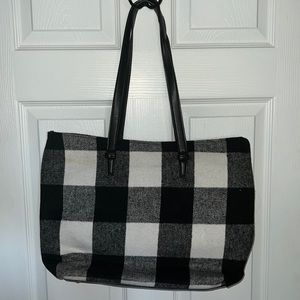 Buffalo plaid tote bag